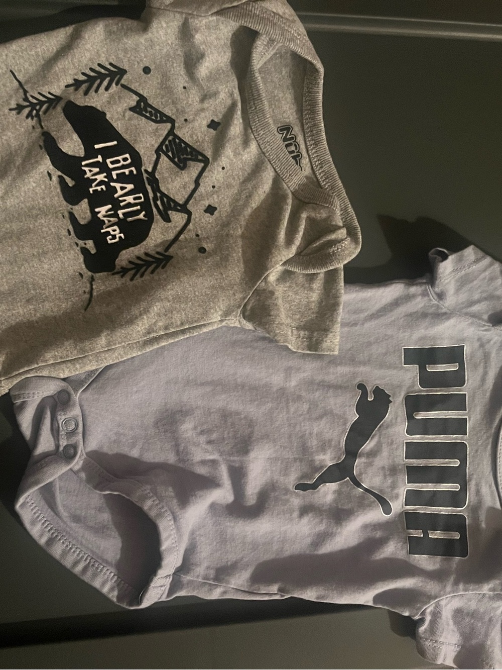 Puma Infant 0-3 light blue & Gray Nuby Bodysuit Set
